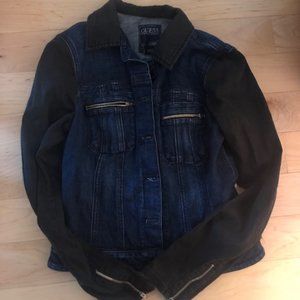Guess Black Sleeve Fitted Denim Jacket - size Smal